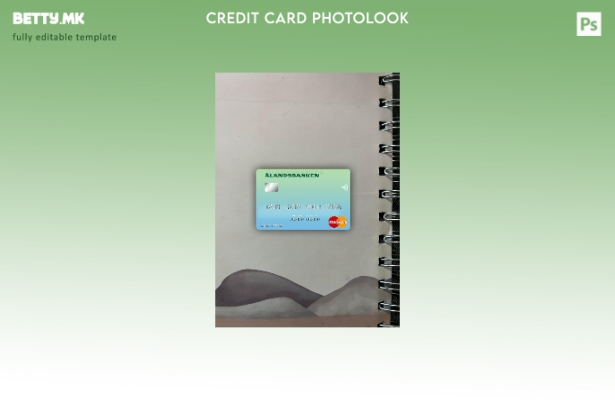 Модерен стил на предниот шаблон за мастер картички со фото изглед на Финска Банк